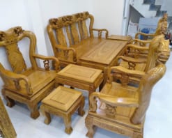 Bộ bàn ghế Minh Đào 10 món gỗ cate