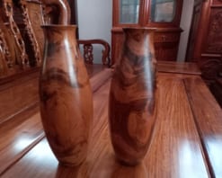 Cặp bình gỗ gõ bông lau cao 30cm